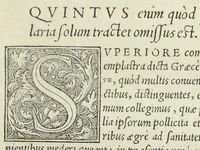 An illustration from Apparatus et delectus simplicium medicamentorum. De compositione medicamentorum secundum genera, ex Paulo Aegineta. De compositione medicamentorum secundum genera universalis methodus, ex Galeno. Omnia nunc primùm ædita, cùm medicis, tum pharmacopolis omnib. apprimè necessaria, auctore Conrado Gessnero Tigurino. (1542)