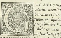 An illustration from Apparatus et delectus simplicium medicamentorum. De compositione medicamentorum secundum genera, ex Paulo Aegineta. De compositione medicamentorum secundum genera universalis methodus, ex Galeno. Omnia nunc primùm ædita, cùm medicis, tum pharmacopolis omnib. apprimè necessaria, auctore Conrado Gessnero Tigurino. (1542)