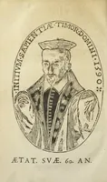 An illustration from Apologia argyropoeiæ et chrysopoiæ. Adversus Thomam Erastum medicinæ in schola Heydelbergensi professorem. Ad illustrissimum Principem Ludovicum Gonzagam Nivernensium & Rethelensium ducem. Authore Gastone Claveo subpræside particulari Nivernensi. (1590)