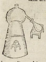 An illustration from Theatrum chemicum, præcipuos selectorum auctorum tractatus de chemiæ et lapidis philosophici antiquitate, veritate, jure, præstantia, & operationibus continens : in gratiam verae chemiae, et medicinæ chemicæ studiosorum (ut qui uberrimam inde optimorum remediorum messem facere potuerunt) congestum, & in tres partes seu volumina digestum ; singulis voluminibus, suo auctorum et librorum catalogo primis pagellis : rerum vero & verborum indice postremis annexo. Volumen tertium (1602)