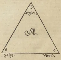 An illustration from Theatrum chemicum, præcipuos selectorum auctorum tractatus de chemiæ et lapidis philosophici antiquitate, veritate, jure, præstantia, & operationibus continens : in gratiam veræ chemiae, et medicinæ chemicæ studiosorum (ut qui uberrimam inde optimorum remediorum messem facere potuerunt) congestum, & in tres partes seu volumina digestum ; singulis voluminibus, suo auctorum et librorum catalogo primis pagellis : rerum verò & verborum indice postremis annexo. Volumen quartum (1613)