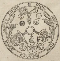 An illustration from Theatrum chemicum, præcipuos selectorum auctorum tractatus de chemiæ et lapidis philosophici antiquitate, veritate, jure, præstantia, & operationibus continens : in gratiam veræ chemiae, et medicinæ chemicæ studiosorum (ut qui uberrimam inde optimorum remediorum messem facere potuerunt) congestum, & in tres partes seu volumina digestum ; singulis voluminibus, suo auctorum et librorum catalogo primis pagellis : rerum verò & verborum indice postremis annexo. Volumen quartum (1613)