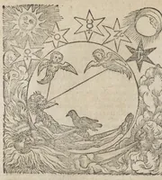 An illustration from Theatrum chemicum, præcipuos selectorum auctorum tractatus de chemiæ et lapidis philosophici antiquitate, veritate, jure, præstantia, & operationibus continens : in gratiam veræ chemiae, et medicinæ chemicæ studiosorum (ut qui uberrimam inde optimorum remediorum messem facere potuerunt) congestum, & in tres partes seu volumina digestum ; singulis voluminibus, suo auctorum et librorum catalogo primis pagellis : rerum verò & verborum indice postremis annexo. Volumen quartum (1613)