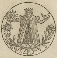 An illustration from Theatrum chemicum, præcipuos selectorum auctorum tractatus de chemiæ et lapidis philosophici antiquitate, veritate, jure, præstantia, & operationibus continens : in gratiam veræ chemiae, et medicinæ chemicæ studiosorum (ut qui uberrimam inde optimorum remediorum messem facere potuerunt) congestum, & in tres partes seu volumina digestum ; singulis voluminibus, suo auctorum et librorum catalogo primis pagellis : rerum verò & verborum indice postremis annexo. Volumen quartum (1613)