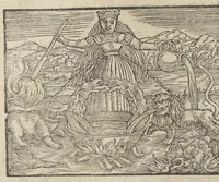 An illustration from Theatrum chemicum, præcipuos selectorum auctorum tractatus de chemiæ et lapidis philosophici antiquitate, veritate, jure, præstantia, & operationibus continens : in gratiam veræ chemiae, et medicinæ chemicæ studiosorum (ut qui uberrimam inde optimorum remediorum messem facere potuerunt) congestum, & in tres partes seu volumina digestum ; singulis voluminibus, suo auctorum et librorum catalogo primis pagellis : rerum verò & verborum indice postremis annexo. Volumen quartum (1613)