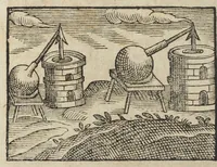 An illustration from Theatri chemici volumen sextum, theologies, medicis, et tam vulgaribus quam hermeticæ, chemiæ studiosis utilissimum, praecipuos selectorum auctorum huius seculi tractatus de chemia & lapidis philosophici antiquitate, veritate jure præstantia & operationibus continens, ex Germanica & Gallica lingua in latinam translatum per Johannem Jacobum Heilmannum bipontino-palatinum M.D. (1661)
