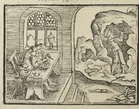 An illustration from Theatri chemici volumen sextum, theologies, medicis, et tam vulgaribus quam hermeticæ, chemiæ studiosis utilissimum, praecipuos selectorum auctorum huius seculi tractatus de chemia & lapidis philosophici antiquitate, veritate jure præstantia & operationibus continens, ex Germanica & Gallica lingua in latinam translatum per Johannem Jacobum Heilmannum bipontino-palatinum M.D. (1661)