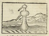 An illustration from Angeli Salæ Vicentini chymiatri candidissimi et archiatri megapolitani. Opera medico-chymica quæ extant omnia. Frustulatim hactenus diversisque linguis excusa, nunc in unum collecta latinoque idiomate edita. Editio postrema auctior & emendatior, In qua præter correctionem crassissimorum errorum plusquam mille locis commissorum in nouissima editione Francofurtensi, integra capita sparsim Gallicè aut Germanicè expressa, latinitate donata reperies. Huic ultimæ editioni accessit tractatus peculiaris Angeli Salæ de Erroribus pseudochymicorum et galenistarum, multùm desideratus, & nunquam nisi seorsim editus. Addito indice rerum & verborum locupletissimo. (1650)