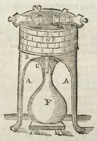 An illustration from Angeli Salæ Vicentini chymiatri candidissimi et archiatri megapolitani. Opera medico-chymica quæ extant omnia. Frustulatim hactenus diversisque linguis excusa, nunc in unum collecta latinoque idiomate edita. Editio postrema auctior & emendatior, In qua præter correctionem crassissimorum errorum plusquam mille locis commissorum in nouissima editione Francofurtensi, integra capita sparsim Gallicè aut Germanicè expressa, latinitate donata reperies. Huic ultimæ editioni accessit tractatus peculiaris Angeli Salæ de Erroribus pseudochymicorum et galenistarum, multùm desideratus, & nunquam nisi seorsim editus. Addito indice rerum & verborum locupletissimo. (1650)