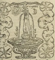 An illustration from Artis auriferae, quam chemiam vocant, volumen secundum. Quod continet Morieni Romani scripta de Re Metallica, atque de occulta summaque antiquorum medicina, cum alijs authoribus, quos versa pagina indicat. (1593)