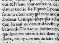 An illustration from Antiparalelle des viperes romaines, et herbes candiottes : auquel est preuvé, la theriaque lyonnoise n'avoir pas seulement les vertus & effets du theriaque Diatessaron, mais aussi du grand theriaque de la D. d'Andromachus S. ... (1632)