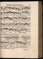 An illustration from Manuale rituum ecclesiasticorum ad usum ecclesiae et dioecesis Bajocensis. Authoritate reverendissimi in Christo Patris, ac DD. Francisci de Nesmond, episcopi Bajocensis, recognitum. (1687)
