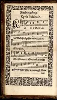 An illustration from Psalmen und geistliche Lieder, welche in den Kirchen unnd Schülen beyder Fürstenthumb Newburg und Zweybrucken gesungen werden. Sampt etlichen Collecten und dem kleinen Catechismo Doctoris Martini Lutheri. (1578)