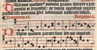 Picture 7 of 12 from Processionale recens emendatum, juxta ritum insignis ecclesie et diocesis Parisiensis. Quod quidem complectitur et continet ea que in processionibus per totum anni curriculum sunt cantanda. (1556), leaf 134