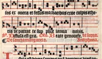 An illustration from Processionale recens emendatum, juxta ritum insignis ecclesie et diocesis Parisiensis. Quod quidem complectitur et continet ea que in processionibus per totum anni curriculum sunt cantanda. (1556)