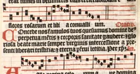 An illustration from Processionale recens emendatum, juxta ritum insignis ecclesie et diocesis Parisiensis. Quod quidem complectitur et continet ea que in processionibus per totum anni curriculum sunt cantanda. (1556)