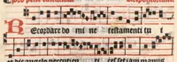 An illustration from Processionale recens emendatum, juxta ritum insignis ecclesie et diocesis Parisiensis. Quod quidem complectitur et continet ea que in processionibus per totum anni curriculum sunt cantanda. (1556)