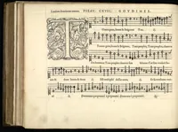 An illustration from Superius. Sizieme livre de pseaumes de David. Mis en musique a quatre parties en forme de motetz. Par Claude Goudimel. (1565)