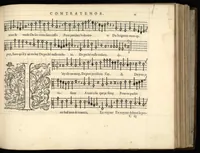 An illustration from Contratenor. Sizieme livre de pseaumes de David. Mis en musique a quatre parties en forme de motetz. Par Claude Goudimel. (1565)