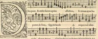 An illustration from Bassus. Sizieme livre de pseaumes de David. Mis en musique a quatre parties en forme de motetz. Par Claude Goudimel. (1565)