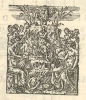 An illustration from Superius. Septieme livre de pseaumes de David. Mis en musique a quatre parties en forme de motetz. Par Claude Goudimel (1566)