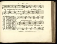 An illustration from Superius. Septieme livre de pseaumes de David. Mis en musique a quatre parties en forme de motetz. Par Claude Goudimel (1566)