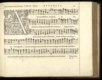 An illustration from Superius. Septieme livre de pseaumes de David. Mis en musique a quatre parties en forme de motetz. Par Claude Goudimel (1566)