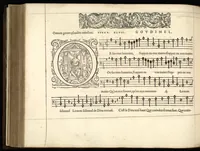 An illustration from Bassus. Huitieme livre de pseaumes de David mis en musique a quatre parties en forme de motetz par Claude Goudimel. (1566)