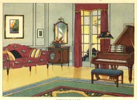 An illustration from Beautiful homes: hints on wood finishing and interior decorating. (1919)