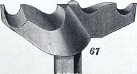 An illustration from Boult's carving, paneling, moulding and dovetailing machine for shaping, edge moulding, surface moulding, moulding scroll or fret work, paneling, dovetailing, etc (1880)