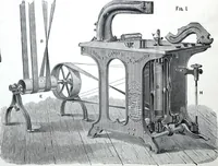 An illustration from Boult's carving, paneling, moulding and dovetailing machine for shaping, edge moulding, surface moulding, moulding scroll or fret work, paneling, dovetailing, etc (1880)