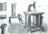 An illustration from Boult's carving, paneling, moulding and dovetailing machine for shaping, edge moulding, surface moulding, moulding scroll or fret work, paneling, dovetailing, etc (1880)