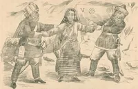 An illustration from Cartoons from the "Hindi Punch" : 1904. (1904)