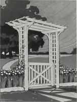 An illustration from Catalog of garden furniture, arbors, pergolas, gateways, trellises, fences, etc. (1920)