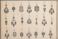 An illustration from Charles T. Menge's price list of ornamental hair jewelry and device work, nos. 32 and 34 John Street, New York (1873)