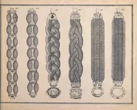An illustration from Charles T. Menge's price list of ornamental hair jewelry and device work, nos. 32 and 34 John Street, New York (1873)