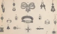 An illustration from Charles T. Menge's price list of ornamental hair jewelry and device work, nos. 32 and 34 John Street, New York (1873)