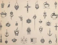 An illustration from Charles T. Menge's price list of ornamental hair jewelry and device work, nos. 32 and 34 John Street, New York (1873)