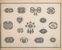 An illustration from Charles T. Menge's price list of ornamental hair jewelry and device work, nos. 32 and 34 John Street, New York (1873)