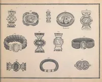An illustration from Charles T. Menge's price list of ornamental hair jewelry and device work, nos. 32 and 34 John Street, New York (1873)