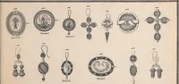An illustration from Charles T. Menge's price list of ornamental hair jewelry and device work, nos. 32 and 34 John Street, New York (1873)