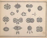An illustration from Charles T. Menge's price list of ornamental hair jewelry and device work, nos. 32 and 34 John Street, New York (1873)