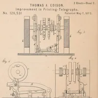 An illustration from Collection of United States patents granted to Thomas A. Edison, 1869-1884 (1869)