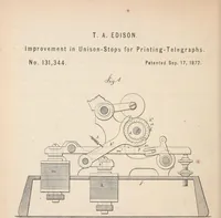 An illustration from Collection of United States patents granted to Thomas A. Edison, 1869-1884 (1869)