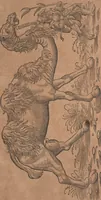 An illustration from Conradi Gesneri medici Tigurini Historiae animalium liber primus de quadrupedibus viuiparis : opus philosophis, medicis, grammaticis, philologis, poëtis, & omnibus rerum linguarumq́ue variarum studiosis, vtilissimum simul iucundissimumq́ue futurum (1602)