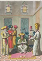 An illustration from Le Costume ancien et moderne ; ou, Histoire du gouvernement, de la milice, de la religion, des arts, sciences et usages de tous les peuples anciens et modernes, d'après les monumens de l'antiquité et accompagné de dessins analogues au sujet (1815)
