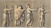 An illustration from Le Costume ancien et moderne ; ou, Histoire du gouvernement, de la milice, de la religion, des arts, sciences et usages de tous les peuples anciens et modernes, d'après les monumens de l'antiquité et accompagné de dessins analogues au sujet (1815)