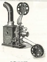 An illustration from Preisliste über optische, mechanische und elektrische Waren, Physikalische Spiele und Lehrmittel: Abteilung I. Laterna Magica, Projektions-Apparate, Postkarten-Cameras, Kinematographen, Lupen und Lesegläser, Extra-Laterna Magica-Bilder und bewegliche Verwandlungsbilder, Films (1914)