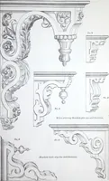 An illustration from Dominion moulding book ... containing sections (full size) of moldings, architraves, pew and stair railings, brackets, pickets, lattice ... (1874)