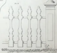 An illustration from Dominion moulding book ... containing sections (full size) of moldings, architraves, pew and stair railings, brackets, pickets, lattice ... (1874)